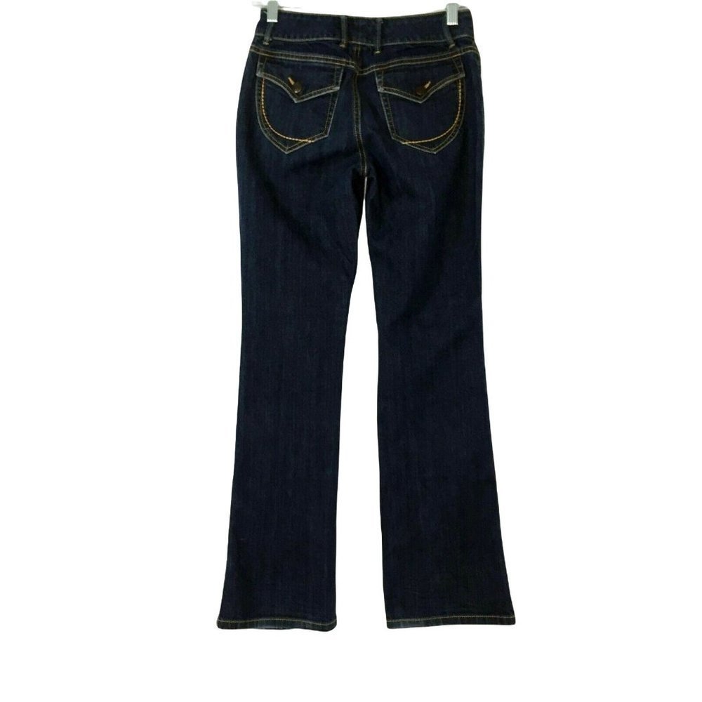 Nine West Womens Jeans Size 2/25 Stretch Cotton Flap Pockets Dark Wash 27.5x31 - Picture 2 of 10